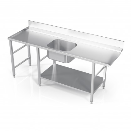 Table to Dishwasher With 1 Sink and Reinforced Shelf With Place for Unit